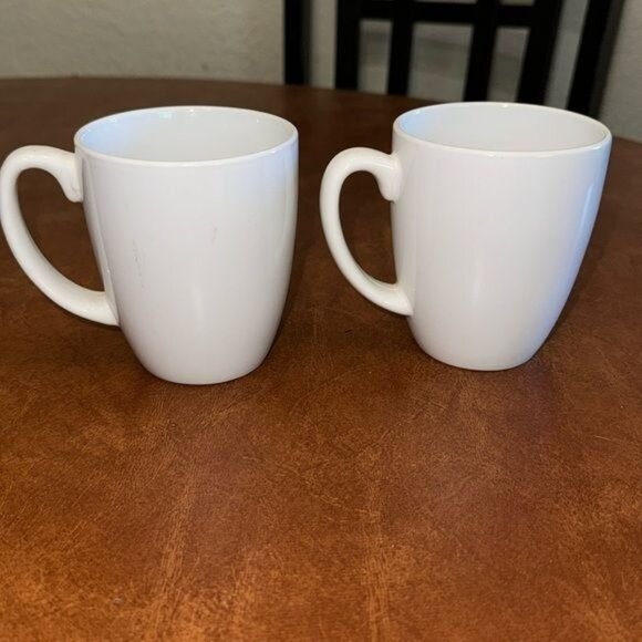 Corelle Stoneware White Coffee Mugs Set Of 2 - Picture 1 of 8